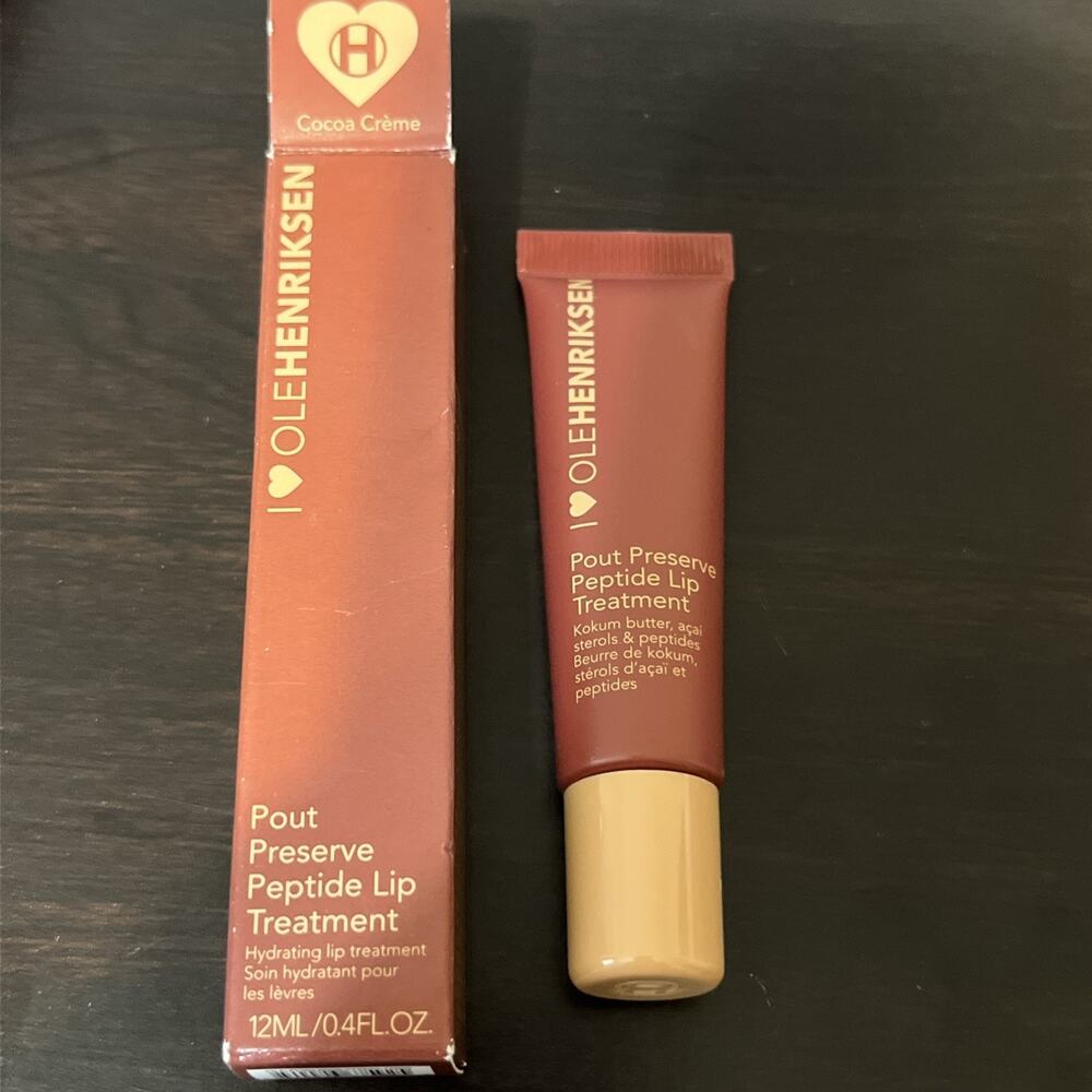 Ole Henriksen Cocoa Crème Pout Preserve Peptide Lip Treatment Full Size .4oz